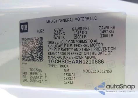 2022 Chevrolet Colorado 2Wd Long Box Lt from USA, damaged, VIN 1GCHSCEAXN1210686